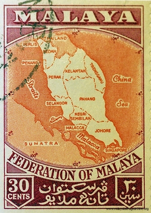 Federation of Malaya 30cent stamp