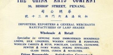 1920s Penang China Arts Co Trade Card