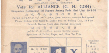 1959 Voting Card for PERIKATAN